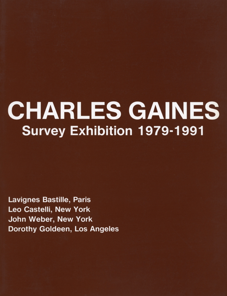 Cover of Charles Gaines Survey Exhibition 1979-1991 catalogue published by Leo Castelli Gallery in 1991